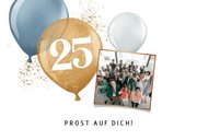 Karte Glückwunsch Dienstjubiläum Foto & blaue Luftballons 2