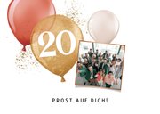 Karte Glückwunsch Dienstjubiläum Foto & rostrote Luftballons 2