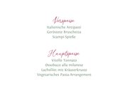 Menue-Karte Hochzeit mit Hibiskus 2