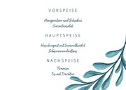 Menükarte zur Hochzeit mit gemalten Zweigen 3
