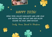 Neujahrsgrußkarte eigene Fotos Glücksklee 3