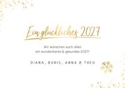 Neujahrskarte mit eigenen Fotos und Schriftzug in Goldlook 3