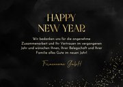 Neujahrskarte schwarz 'Happy New Year' Firmenname 3