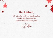 Neujahrskarte Sterne in Rot & Gold 3