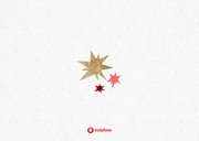 Neujahrskarte Sterne in Rot & Gold Rückseite