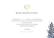 Save-the-Date-Karte dunkelblau Pflanzen und Foto 3