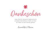 Taufkarte Danksagung Fotos, Blumen und Vogel 3