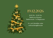 Ticket-Einladungskarte Weihnachtsfeier geschäftlich grün 2