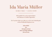 Trauerfeier Einladungskarte rosa Aquarell schlicht 3
