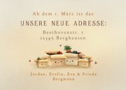 Umzugskarte Familie Kartons mit Gesicht Adressänderung  3
