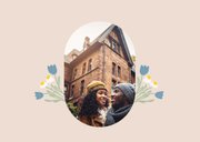 Umzugskarte Haus Blumen mit Foto Adressänderung 2