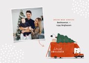 Umzugskarte zu Weihnachten mit Lastwagen & Weihnachtsbaum 2