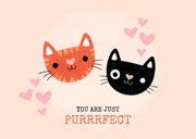 Valentinskarte 'Purrrfect' mit Katzen 2