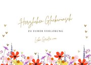 Verlobung Glückwunschkarte Blumenwiese 3