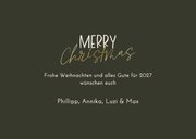 Weihnachts-Fotocollage-Karte Tartan Karo dunkelgrün 3