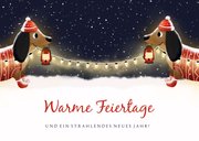 Weihnachtskarte Dackel mit Laterne 2