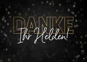 Weihnachtskarte 'Danke, Ihr Helden!' 2