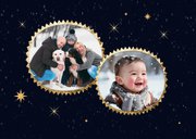 Weihnachtskarte Eisbär im Schnee Foto Sterne Nachthimmel 2