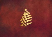 Weihnachtskarte Foto & goldenes Bäumchen 2