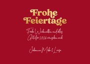 Weihnachtskarte Fotocollage 8 Fotos rot und gold 3