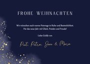 Weihnachtskarte Fotocollage Dunkelblau Goldsprenkel 3