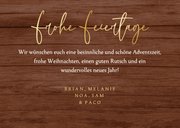 Weihnachtskarte Fotocollage Lichterkette auf Holz 3