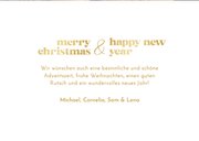 Weihnachtskarte Fotokollage schlicht weiß gold 3