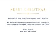 Weihnachtskarte großes Foto und Goldsterne 3