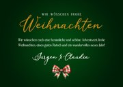 Weihnachtskarte Kranz mit Schleife kariert und Foto 3
