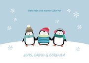 Weihnachtskarte Pinguine im Schnee 3