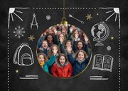 Weihnachtskarte Schultafel Kreidezeichnungen 2