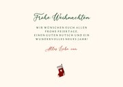 Weihnachtskarte vier Weihnachtssocken mit Namen 3