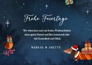 Weihnachtskarte Weihnachtsdackel Geschenke im Schnee 3