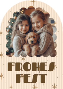 Bogenkarte 'Frohes Fest' gestreift Weihnachten mit Foto