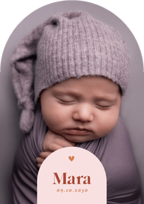 Fotokarte Bogen Geburt grafisch kleines Herz