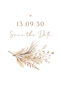 Save-the-Date-Karte Oval Bohemien-Hochzeitskarte