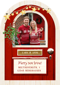 Umzugskarte Weihnachten Tür Bogenkarte Foto
