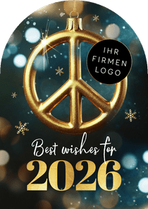Weihnachtskarte Peace international mit Logo Bogenkarte