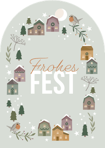 Weihnachtskarte Weihnachtshäuschen