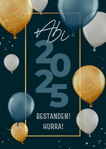 Abitur Glückwunschkarte große Luftballons