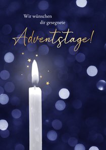 Adventsgrußkarte Kerze mit Sternchen