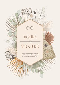 Beileidskarte Blumen Rahmen geometrisch 