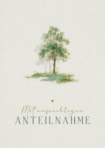 Beileidskarte Friedwald Baum Wasserfarbe