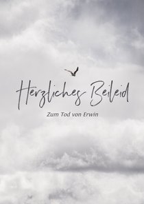 Beileidskarte Wolkenhimmel mit Vogel