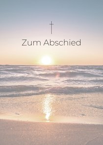 Beileidskarte 'Zum Abschied' Strand mit Sonnenuntergang