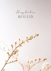 Beileidskarte Zweige mit Blüten schlicht
