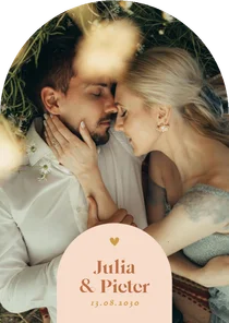 Bogenkarte Hochzeit Pastellorange Bogen-Grafik Fotoeinladung