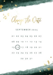 Change-the-Date-Karte zur Hochzeit mit Kalender