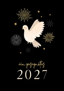 Christliche Neujahrskarte Friedenstaube Segenswünsche 2027