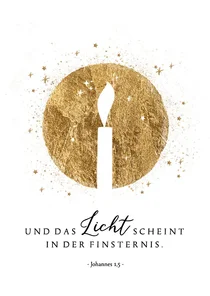 Christliche Neujahrskarte 'Licht in der Finsternis'